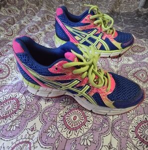 Size 6.5 Asics Purple and Pink And Green Gel Excite 2 Athletic Shoes